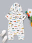 Baby Boy Allover Car Print Hooded Jumpsuit SD