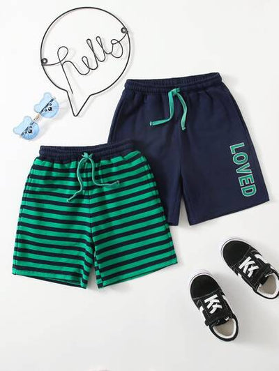 Toddler Boys Striped and Solid Shorts Multipack SD