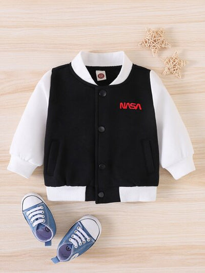 Baby Boy Letter Print Bomber Jacket SD
