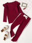 Toddler Girls Frilled Shoulder Top with Strip Panel PJs SD