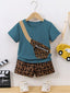 Toddler Boys Fenny Bag Graphic Shirt with Printed Shorts SD