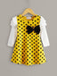 Toddler Girls Ruffle Shoulder Bow Decor Polka Dot Dress SD