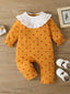 Baby Heart Print Flounce Sleeve Ruffle Trim Jumpsuit SD