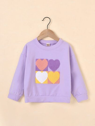 Toddler Girls Heart Grid Sweatshirt SD