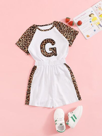 Baby Girl Cheetah Print Patch Tee with Shorts SD