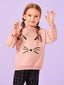 Toddler Girls Cat Ears & Whiskers Print Sweatshirt SD