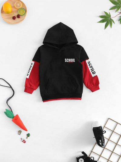 Toddler Boys Letter Print Hooded Sweatshirt SD