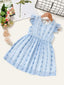 Toddler Girls Frill Shoulders Swiss Dot Dress SD