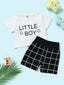 Baby Boy Graphic Tee with Grid Shorts SD