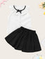 Toddler Girls Bow Detailed Button Blouse with Skirt SD