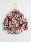 Toddler Girls Frilled Collar & Cuff Floral Pattern Blouse SD