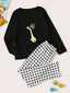 Toddler Boys Giraffe Graphic Shirt with Plaid PJs SD
