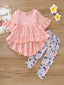 Baby Girl Frill Detail Top with Floral Pants SD