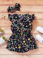 Baby Girls Multicolour Dotted Romper with Headband SD