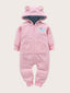 Baby Girl Elephant Patch Front Zip Onesie SD