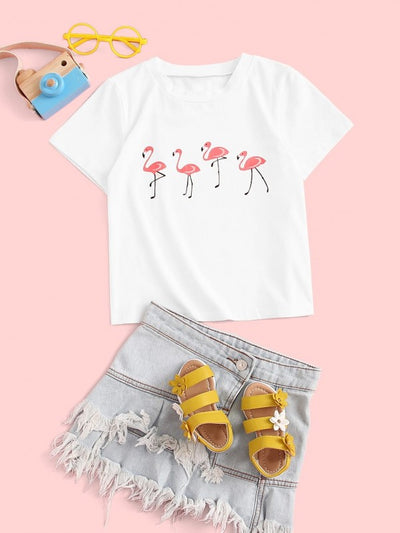Toddler Girls Flamingo Print Tee SD