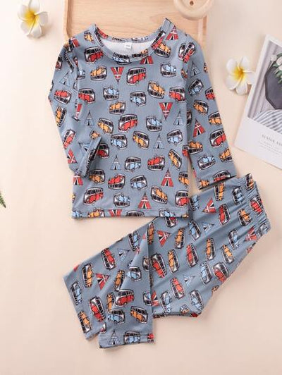 Toddler Boys Van Print Shirt with PJs SD