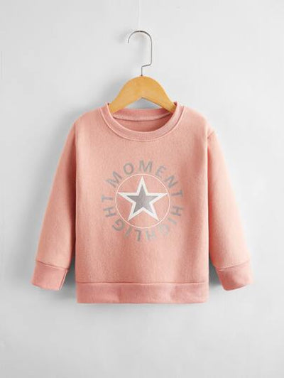 Toddler Girls Star Letter Graphic Sweatshirt SD