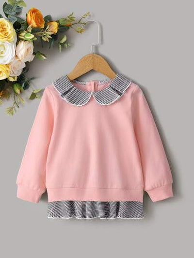 Toddler Girls Plaid Patch Sweatshirt SD