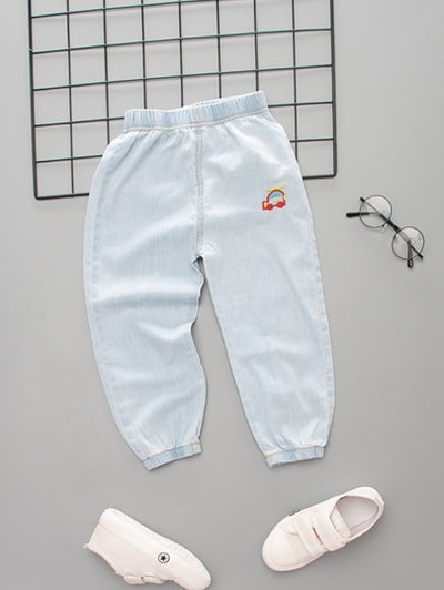 Toddler Boys Car Patch Denim Pants
