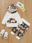 Baby Girls Animal Print Kangaroo Pocket Hoodie & Jogger Pants SD
