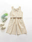 Baby Girl Criss-Cross Neck Striped Top & Flared Pants SD