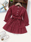 Toddler Girls Plaid Print Self-Tie Dress SD