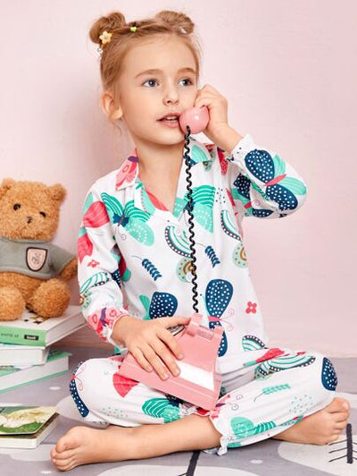 Baby Girl Butterfly Print Top with PJs SD