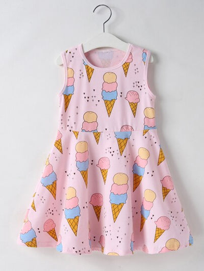 Toddler Girls Ice Cream Print Dress