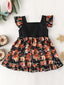 Baby Girl Lettuce Edge Sleeves & Floral Hem Dress SD
