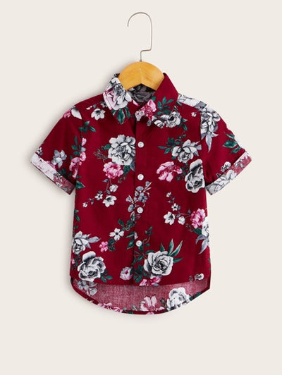 Baby Boy Floral Print Buttoned Shirt SD