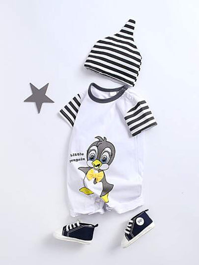 Baby Duck Graphic Romper with Cap SD