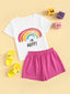 Baby Girl Rainbow Graphic Tee with Shorts SD
