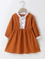 Toddler Girls Laced Neckline & Cuff Detail Dress SD