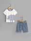 Baby Boy Elephant Tee & Striped Shorts SD