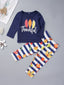 Toddler Girls Feather Graphic Shirt with Leaf Striped PJs SD