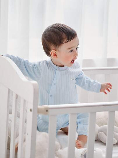 Baby Boy Rib Knit Cotton Romper SD