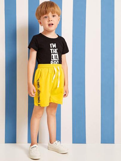 Toddler Boys Letter Graphic Shorts SD