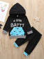 Baby Boy Bat Print Hooded Top with Pants SD