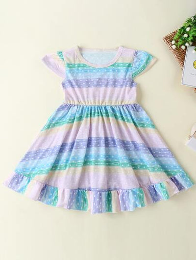 Toddler Girls Multicolor Polka Dot Dress SD