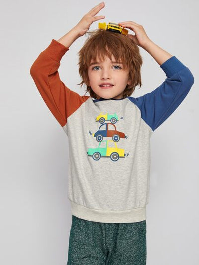 Toddler Boys Car Graphic Long Sleeve Shirt SD