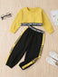 Toddler Girls Letter Panel Crop Top & Sweatpants SD