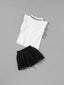Girls Striped Frill Trim Blouse With Shorts SD
