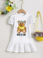 Baby Girl Teddy Bear Graphic Dress SD