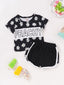 Baby Girl Floral Letter Graphic Shirt & Shorts SD