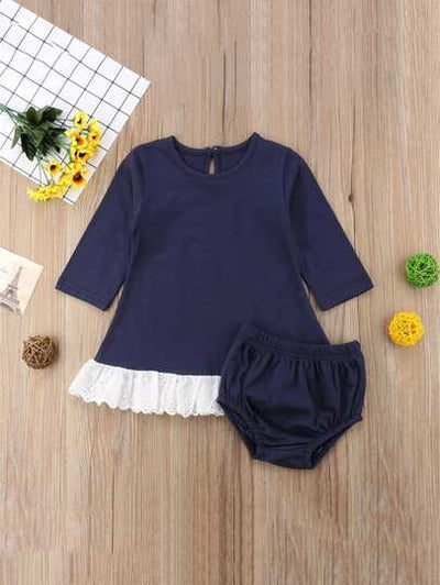 Baby Girl Eyelet Embroidered Top With Shorts SD