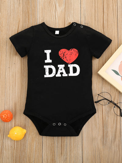 Baby Girl Heart And Slogan Graphic Tee Bodysuit SD