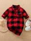 Baby Boy Flap Pocket Gingham Print Jumpsuit SD