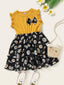 Toddler Girls Bow Detailed Floral Print Dress SD