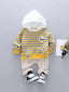 Baby Boy Striped Hooded Shirt & Pants SD